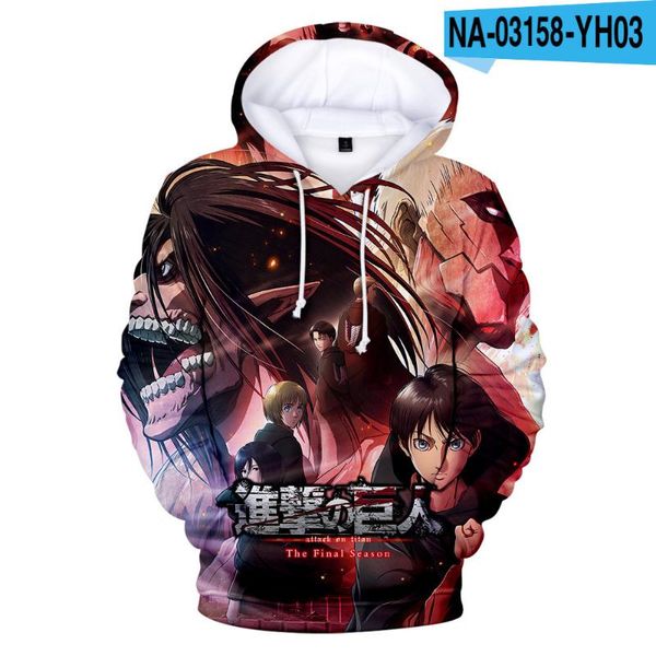 

men's hoodies & sweatshirts novelty attack on titan men/women sweatshirt boy anime cool kids clothing, Black