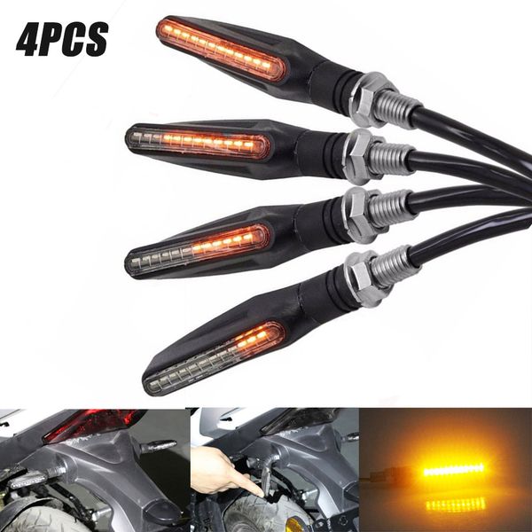 

4pcs led motorcycle turn signals light 12 smd tail flasher flowing water blinker ip68 bendable motorcycle flashing lights