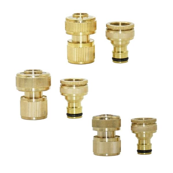

watering equipments 5set brass 1/2" 5/8" 3/4" garden hose quick connector with female 1/2 3/4 inch thread nipple 16mm 20mm ad