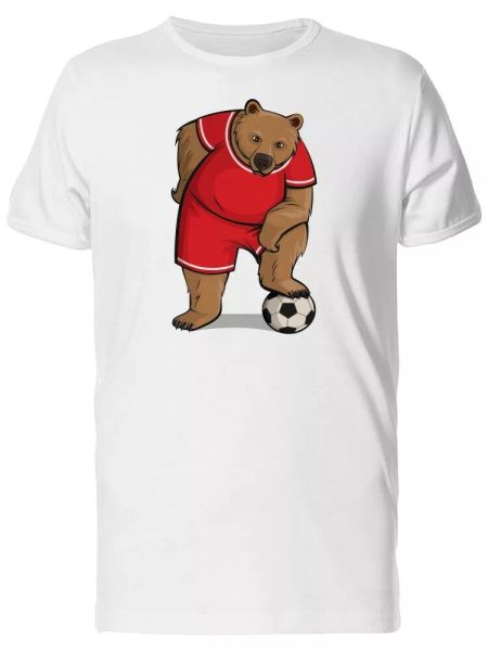 

bear soccer player men's tee -image by shutterstock, White;black