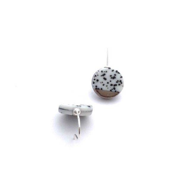 

ceramic jewelry earrings necklace set 925 sier chain pendant leopard point personality, Silver