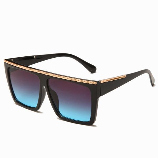 

sunglasses square oversized stripes vintage big frame gradient sun women female design flat glasses shades uv40, White;black