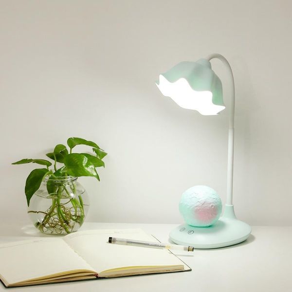 

table lamps nordic creative lamp flower cute led desk usb rechargeable study night lights abajur para quarto bedside ac50td