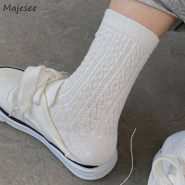 

socks & hosiery women spring solid french style simple comfort couple harajuku leisure daily soft streetwear retro invisible female, Black;white