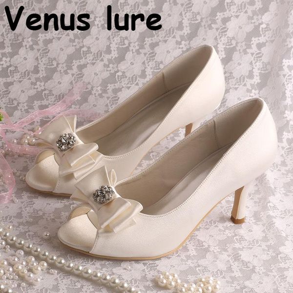 

dress shoes selling open toe bridesmaid ivory satin ladies bow pumps, Black