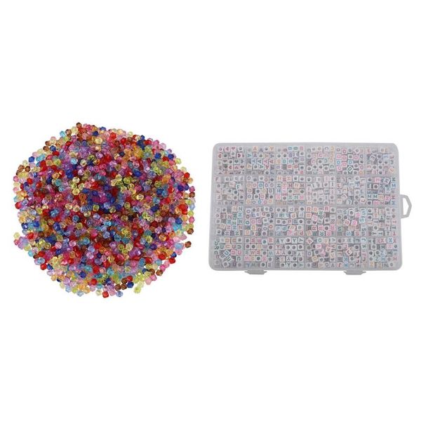 

other 2000 pcs mixed bicone acrylic tiny spacers beads & 1200 letter and number