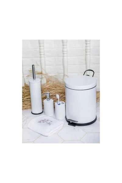 

domestic production 4 piece set bath with trash bin bath-set mats