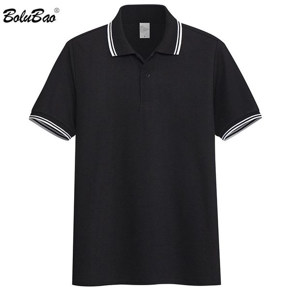 

bolubao brand men short sleeve polo shirt men's lapel casual polo shirt summer trendy slim polo shirts male 12 colors 210518, White;black