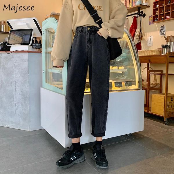 

jeans women high waist clothing retro harajuku streetwear harem trousers ankle-length womens trendy female ulzzang all-match women's, Blue