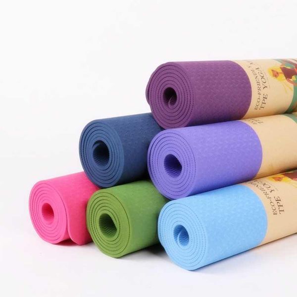 

6mm yoga mat tpe non slip women fitness gym exercise equipments beginner sport carpet pads for pilates mats1