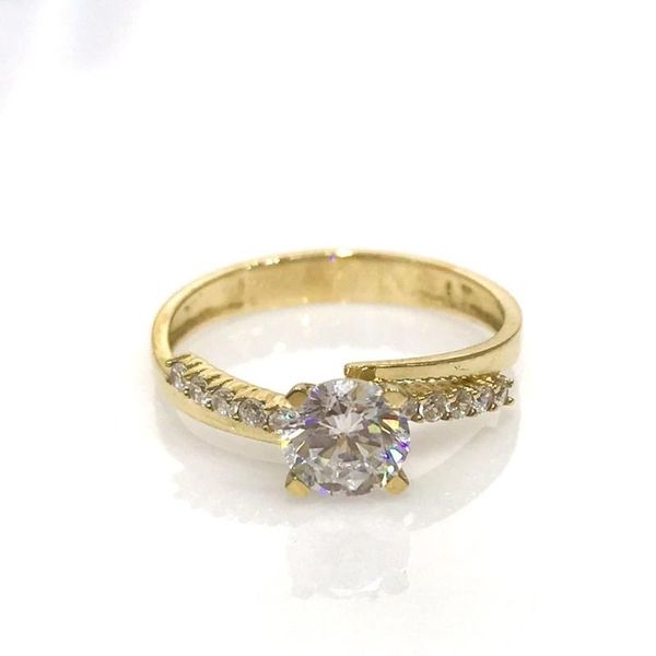 

cluster rings 8 gold elegant engagement cubic zirconia ring, Golden;silver