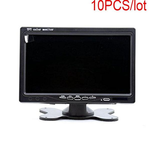 

car rear view cameras& parking sensors 10pcs 7" tft lcd rearview monitor, remote control, 2 channels rca video inputs - 12-24v 800*480h