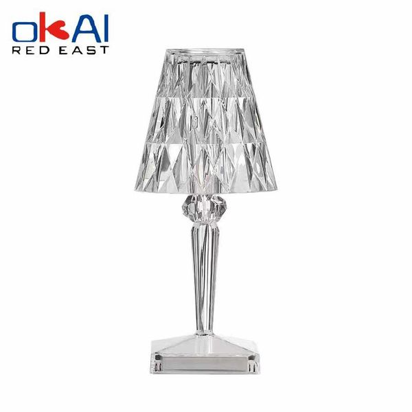 

night lights brand italian design acrylic kartell table lamp rechargeable crystal art deco led light bedroom touch