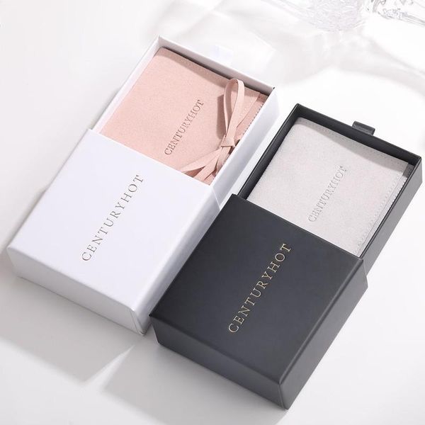 

gift wrap custom brand logo jewelry drawer chic box and envelope pouches set personalise wedding ring storage jewellery packaging bags