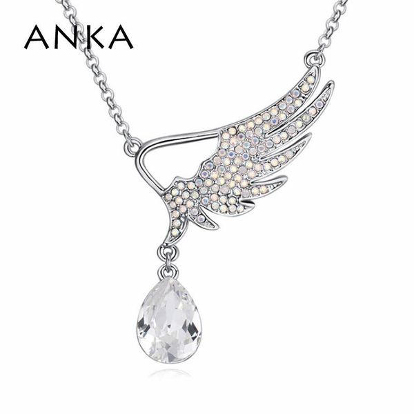 

pendant necklaces anka angel wing crystal pendants women brand jewelry gifts for crystals from austria #124027, Silver