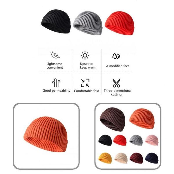

beanies women skullcap skin-friendly breathable winter knitted beanie hat