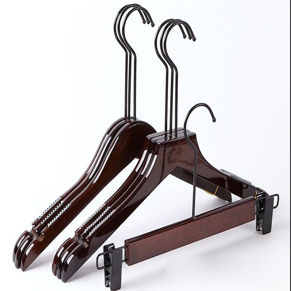 

hangers & racks 5pcs/lot 32cm/38cm clothing store solid wood clothes rack trousers men and women's children's vintage anti-skid tr