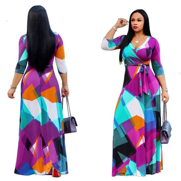

dresses standard casual classic size digital print fashion swing dress, Black;gray
