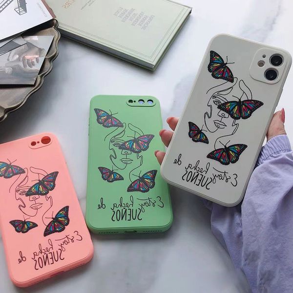 

iphone silicone case with butterfly design back cover for 11, 12 pro max, x, xr, xs max, 7, 8 plus and 11 pro models