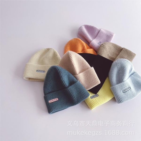 

caps & hats 2021 baby autumn and winter knitted hat boys girls woolen for kids born women, Yellow