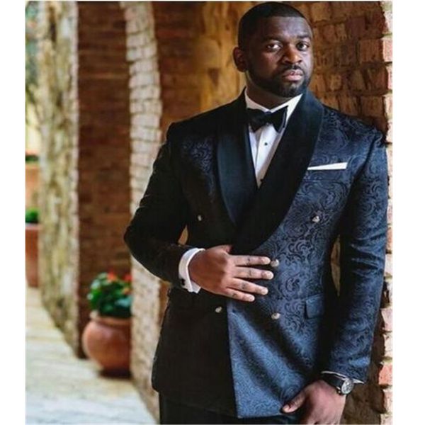 

men's suits & blazers 2021 black men's floral double-breasted wedding suits tuxedo 2 order party formal jacket vest pants, White;black