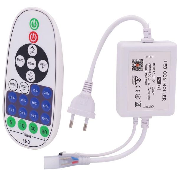 

controllers wifi control controller 720w 360w with 24key remote for 8x16mm single color neon strip light eu uk au 220v us 110v