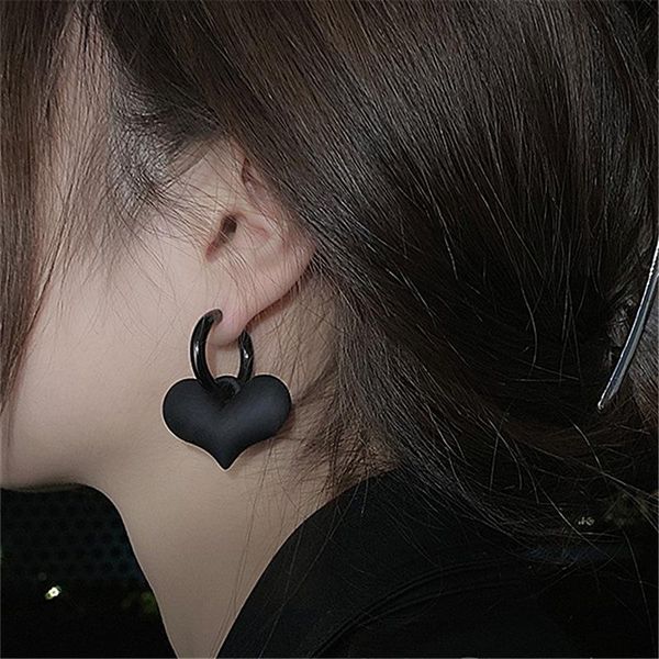 

dangle & chandelier 2021 gothic style geometric earrings fashion vintage dark frosted heart pendant for women eardrop itjewelry, Silver