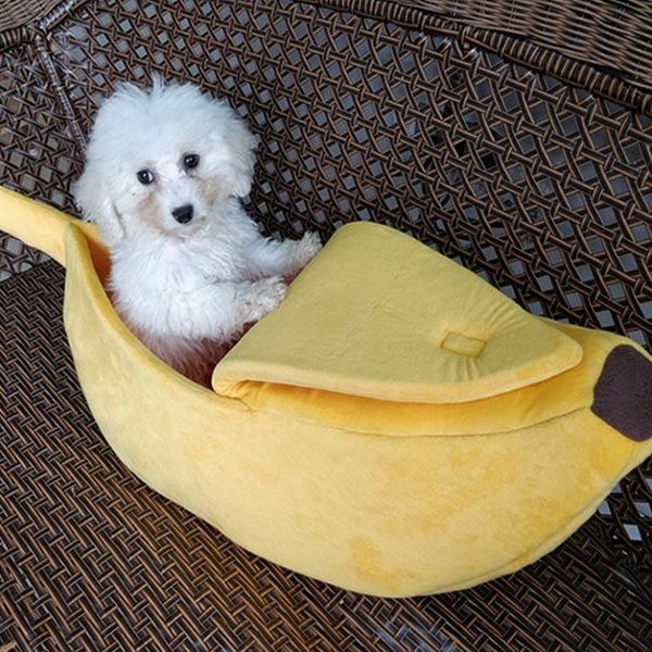 

kennels & pens cute banana shape dog cat house soft warm kennel sleeping bed tent pet supplies fea889