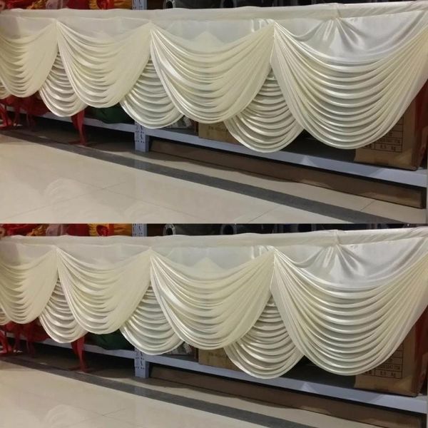 

party decoration swag ladder drops for wedding table skirt cloth luxury white color backdrop curtains