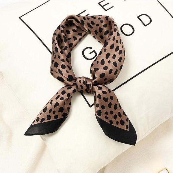 

scarves 2021 fashion bandana women hair scarf spot prints hijab silk scarfs for ladies foulard square wraps 53*53cm, Blue;gray