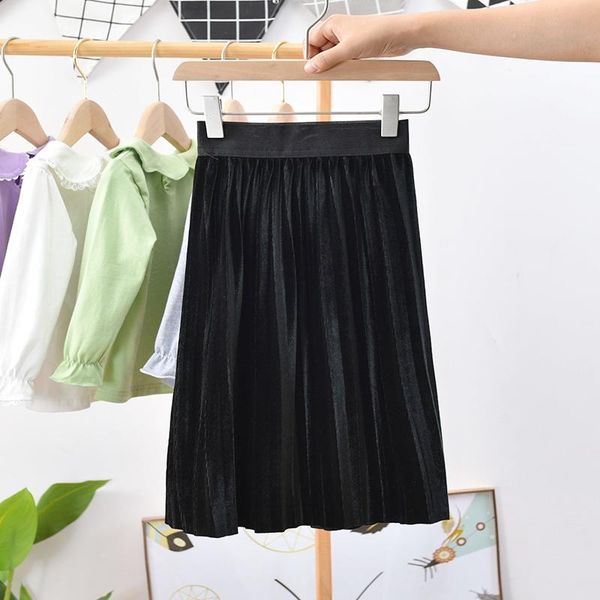 

baby skirt spring/autumn children velvet long paragraph pleat mesh princess skirts