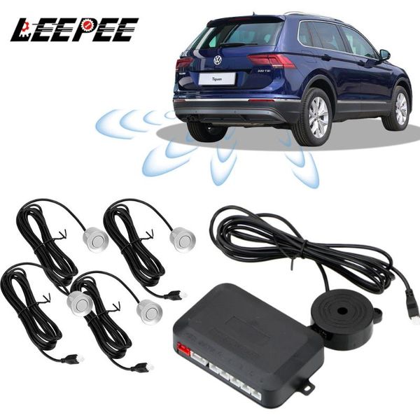 

car rear view cameras& parking sensors distance detection system sensor kit reverse backup radar sound alert indicator universal 4 buzzer 12