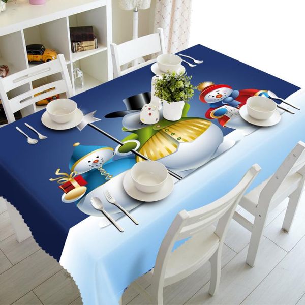 

tablecloth cute christmas snowman pattern dust cloth thickening rectangular home children outdoor table textile