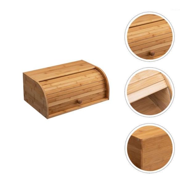 

storage bottles & jars 1pc bamboo bread container food bin multifunction box for home