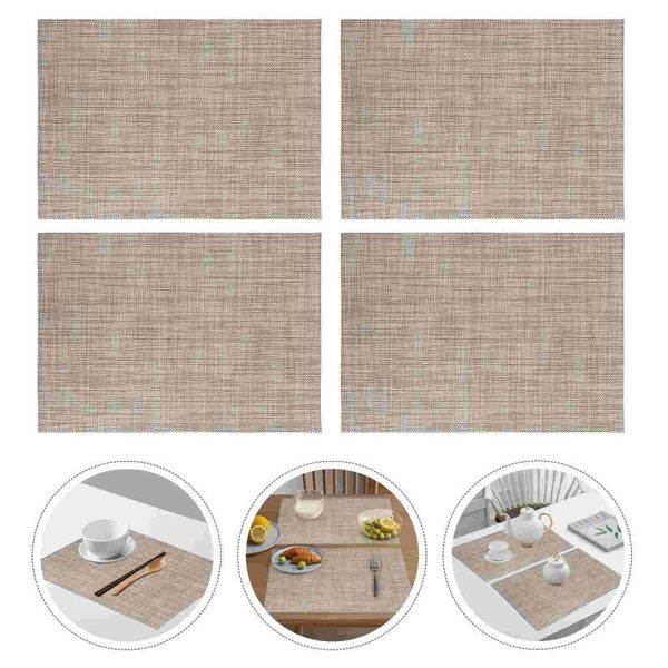 

mats & pads 4pcs waterproof tea table mat pvc anti-slip placemats insulation