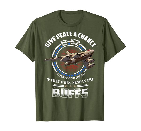 

give peace a chance b-52 stratofortress t-shirt, White;black