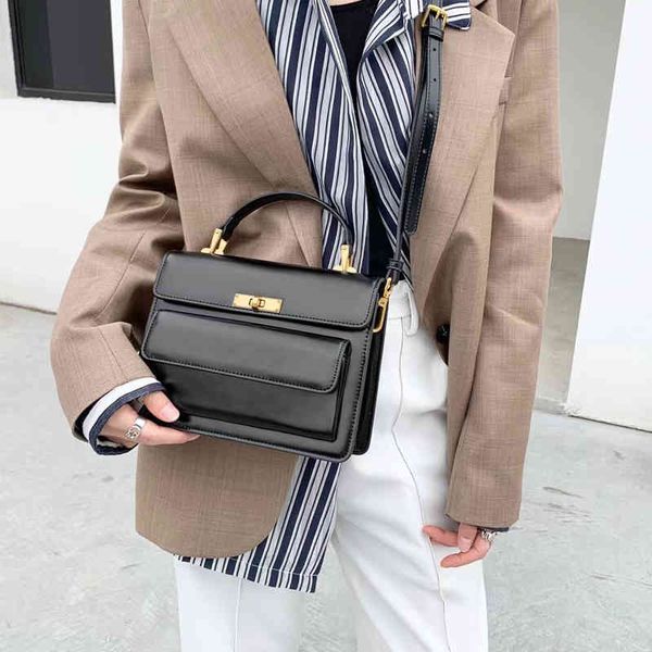 

designer bagsnew small handbag women 2021 fashion square buckle organ one shoulder messenger armpit multi-purpose leather smooth all-matchlu