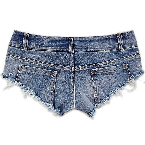 

women's jeans 887#2021 summer fashion low waist pierced denim shorts, Blue