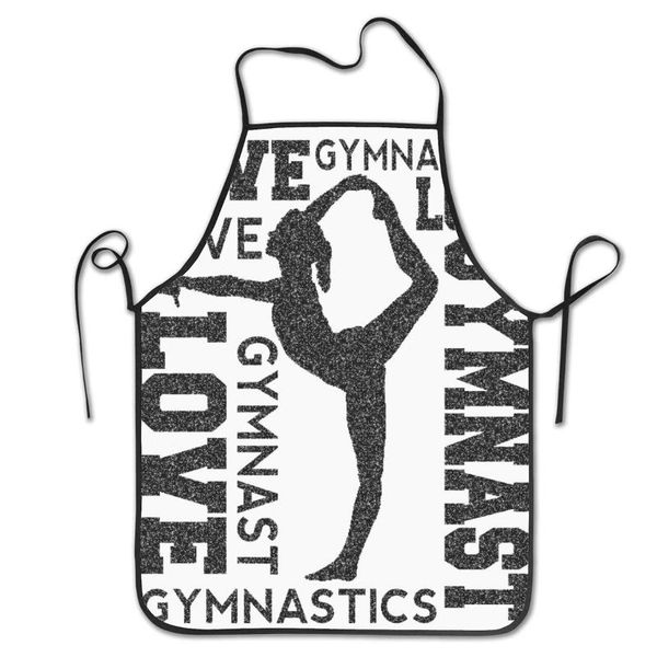 

love gymnastics gymnast adjustable bib apron - washable cooking kitchen aprons for chef