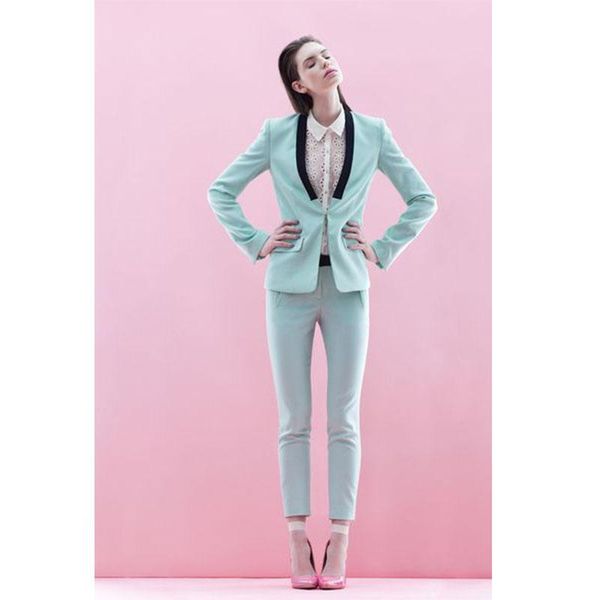 

ladies winter formal suits women blazer suit set female business office uniform elegant pant 2 piece women's two pants, White