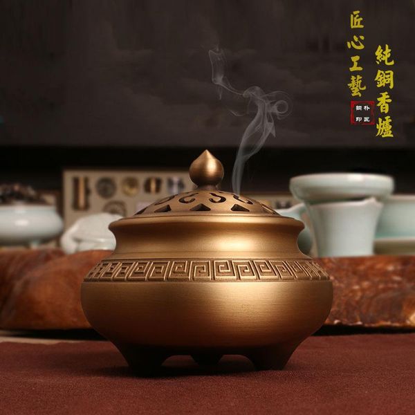 

fragrance lamps copper incense burner household indoor sandalwood burning pan tea ceremony