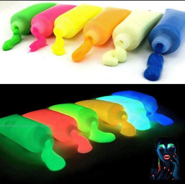

wholesale 5x glowing face body blacklight paint 15g for party easter & halloween - 10 colors bright luminous acrylic paints1