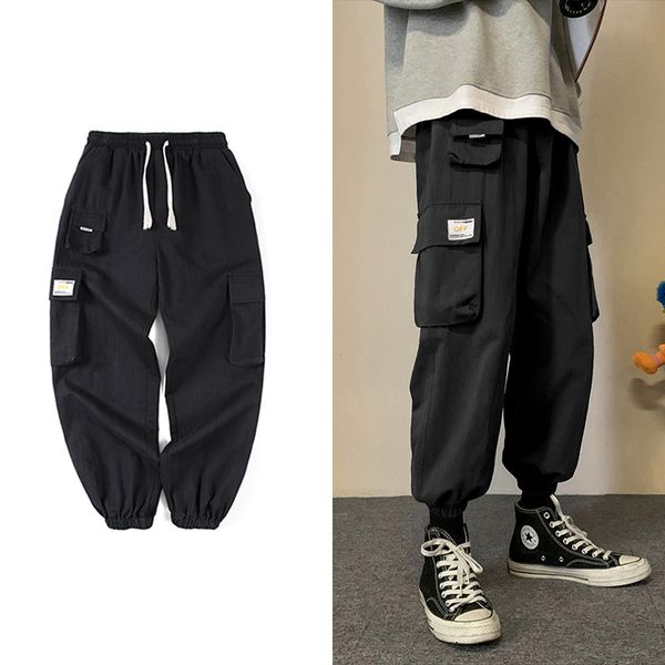 

hip hop cargo pants men fashion harajuku harem pant black streetwear joggers sweatpant multi-pocket casual women mens pants