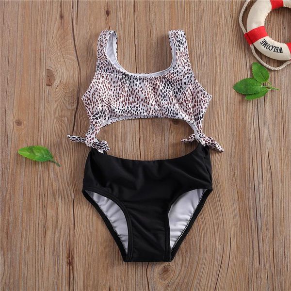 

kid baby girl bikini swimsuit one-piece leopard print hollow out black shorts bodysuit swimwear swimming bathing suit one-pieces