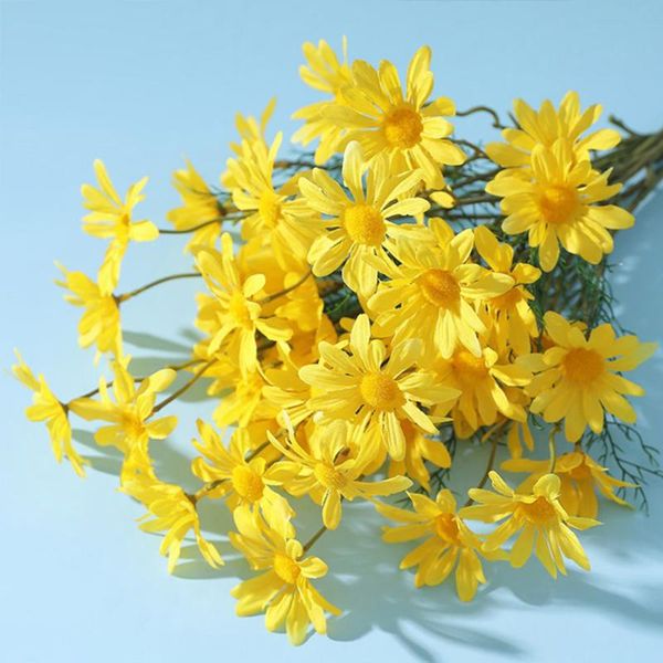 

decorative flowers & wreaths 10pcs 5 heads artificial daisy bunch dry silk chrysanthemum wedding party home decor small daisies 52cm diy gif
