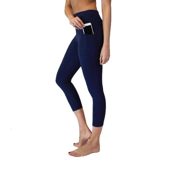 

women's leggings toivotuksia leggins sport fitness sports wear for women high waist capri with phone pockets, Black