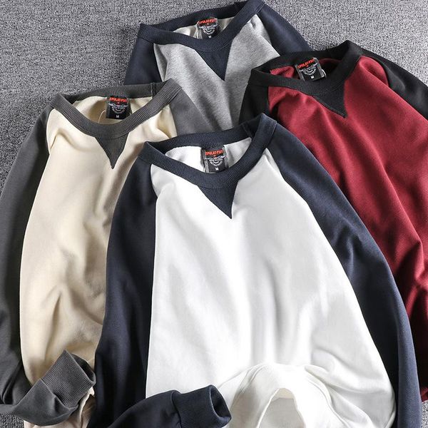 

men's hoodies & sweatshirts long-sleeved multi-color optional contrast stitching knitted terry material sports pullover jacket trend, Black