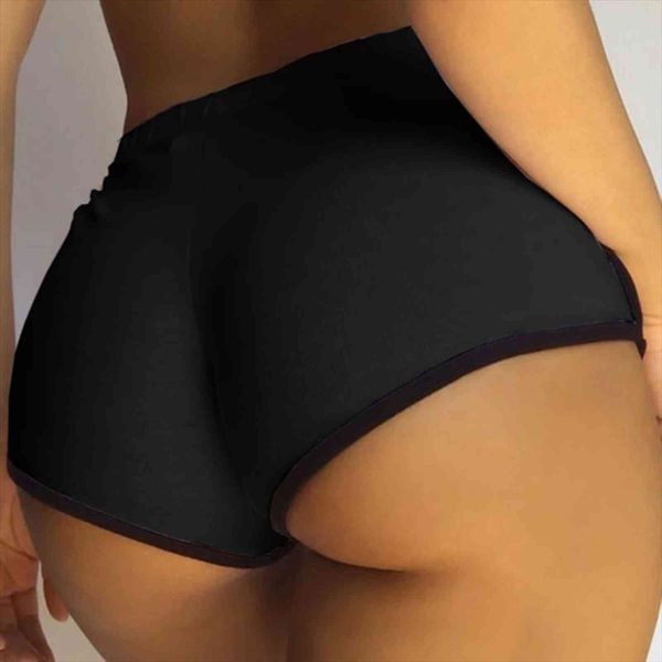 

summer stretch solid color womens shorts high waist casual tight fitness quick drying fashion, White;black