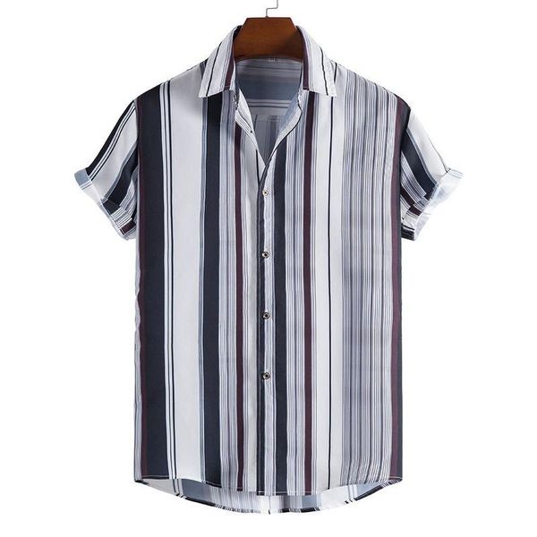 

men's casual shirts linling hawaiian theme printed short-sleeved shirt european and american lining, White;black