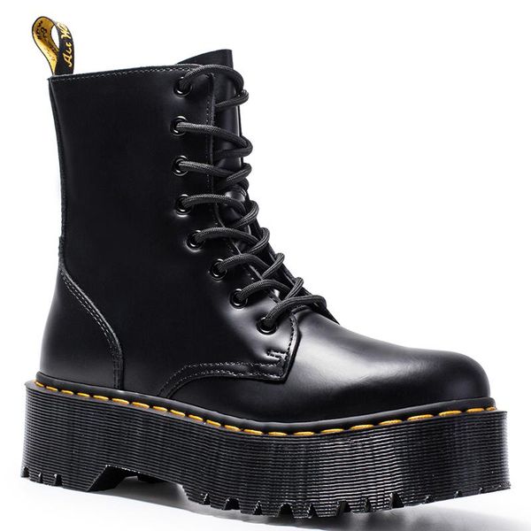 

boots genuine leather for women platform shoes brand warm fur autumn winter ladies ankle black white